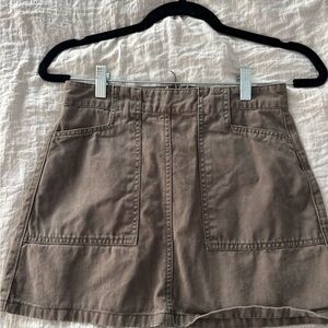 Green Mini Skirt with Pockets